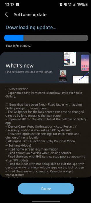 Changelog screenshots