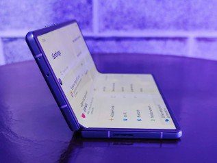 vivo X Fold partly unfolded
