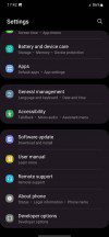 Home screen, notification shade, settings menu